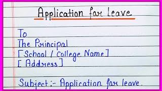 Application For Leave  Application For Sick Leave  Leave Application for Urgent Work [upl. by Adnaloj]