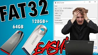 How To Format a 64GB 128GB or LARGER USB Flash Drive to FAT32  EASY [upl. by Oiled]