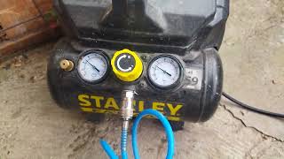 Can A Stanley Fatmax Silent Air Compressor Inflate A Mustang 930A SkidSteer Tire To 28 BAR  Test [upl. by Llenehs]