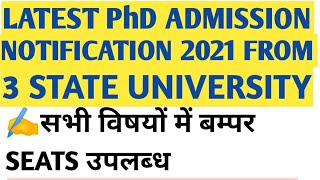 PhD ADMISSION NOTIFICATION FROM 3 STATE UNIVERSITY PhD admission 2021 [upl. by Eisen]