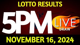 Lotto Result Today 500 pm draw November 16 2024 Saturday PCSO LIVE [upl. by Emlynn]