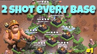 super Miners 2 shot down clan capital attack strategy clash of clans🔥 best clan capital strategy [upl. by Trebmer]