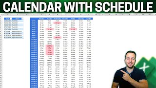 Interactive Excel Calendar 2024 with Automatic Appointment Schedule Highlights  How to [upl. by Eaver641]