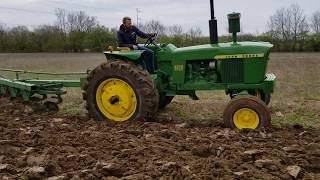 1964 John Deere 4020 plowing with F1450 516 [upl. by Calisa]