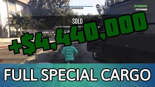 Gta 5 Online  Sell Full Large Special Cargo Warehouse 444M 111 Crates [upl. by Etiragram]