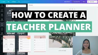 How To Create A Teacher Planner Using Canva ✨ Print Or Digitally Fill Your Academic Diary [upl. by Assirek]