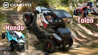 Can CFMOTO ZFORCE Follow Honda Talon 1000 on the Rocks at Rainbow Falls [upl. by Phebe]