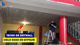 ✅ drywall  como hacer un techo de gypsum [upl. by Ardnalahs227]