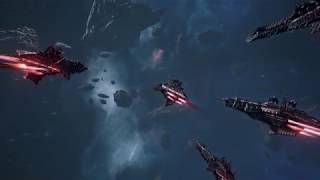 Battlefleet Gothic Armada  Chaos Carrier Fleet vs Orks Skirmish gameplay [upl. by Aikyn]