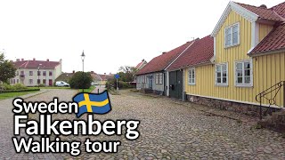 Sweden walking tour of Falkenberg a coastal town on the west coast [upl. by Yolanda849]