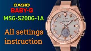 Casio BabyG setting instructions  MSGS200G1A Module  5576 [upl. by Ljoka934]