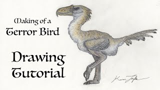 Making of a Terror Bird Drawing Tutorial [upl. by Putscher]