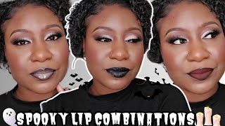 SPOOKY LIP Combinations For Halloween 🎃 vlogtober day 4 [upl. by Zaslow]