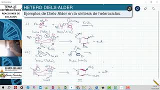 TEMA 37 HETEROCICLOS SÍNTESIS  3711 EJEMPLOS DE REGIOQUÍMICA Y ESTEREOQUÍMICA EN DIELSALDER [upl. by Durham335]