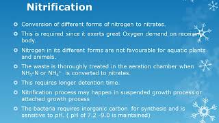 FS366 EEM  Module IV Biological Nitrification and De nitrification Processes [upl. by Sivart132]