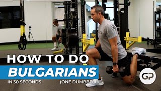 Rear Foot Elevated Split Squat 1 Dumbell  Exercise Technique Library [upl. by Ylellan]