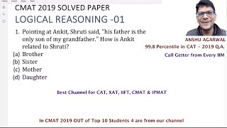 CMAT 2019 Solved Paper Logical Reasoning Part 01  CMAT 2022 Preparation [upl. by Nylodnewg]