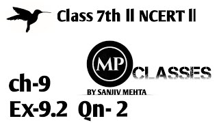 Class 7th chapter 9 Ex92 Qn2 ll NCERT MathsRs Aggarwal solution ll [upl. by Prisilla493]