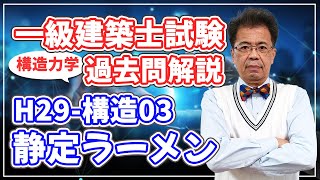 【一級建築士試験 過去問解説】平成29年度 構造03 静定ラーメン【構造力学】 [upl. by Jezebel]