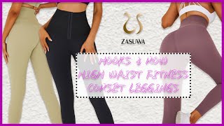 ZASUWA Female ZASUWA High Waist Elastic Yoga Corset Leggings [upl. by Scot]