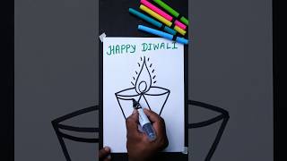 Diya 🪔 Drawing Easy  Happy Diwali Festival Drawing Easy art [upl. by Tippets897]