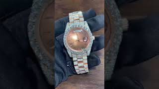 Brown 🤎 Dial Moissanite Diamond Wrist Watch watches diamond shorts ytshorts youtubeshorts fyp [upl. by Nial917]