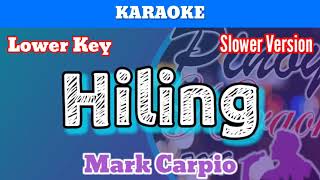 Hiling by Mark Carpio Karaoke  Lower Key  Slower Version [upl. by Froehlich]