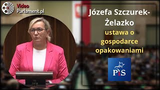 Józefa SzczurekŻelazko  ustawa o gospodarce opakowaniami [upl. by Nylirem]