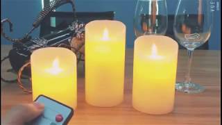 Lezonic Amber Glass LED Flameless Candles Battery Operated with Remote and Timer QUICK REVIEW [upl. by Zzaj]