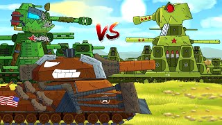 REPAIR AND REBIRTH OF THE AMERICAN MONSTER RATTE KV44 VS KV45  Cartoons about tanks [upl. by Tremml]