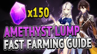 Amethyst Lump 150 Locations FAST FARMING ROUTE  Genshin Impact 20 [upl. by Rugen924]