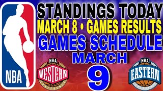 nba standings today March 8 2024  games results  games schedule March 9 2024 [upl. by Shirk461]