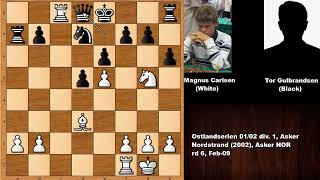 Magnus Carlsen vs Tor Gulbrandsen 2002 [upl. by Nyvek]