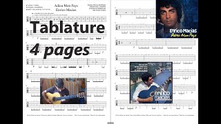 Enrico Macias  Adieu Mon Pays Cover  Tutorial  Tablature Tabs PDF [upl. by Seward]