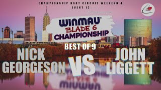 CDC Weekend 4 Winmau Blade 6 Championship Event 12 Match 1 Nick Georgeson vs John Liggett [upl. by Demakis]