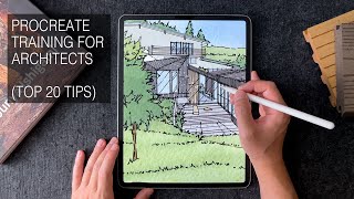 Top 20 features using Procreate for architecture  Intermediate tutorial tips [upl. by Ashatan44]