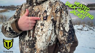 TideWe Heated Duck Hunting Jacket With Fleece Liner Review [upl. by Lednyk]