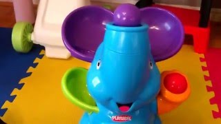 Playskool Poppin Park Elefun Busy Ball Popper  Blue Fun Demonstration and Review [upl. by Lorine]