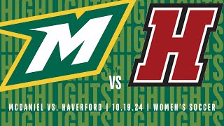 McDaniel Womens Soccer Highlights  101924 vs Haverford [upl. by Dre]