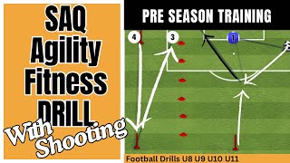 SAQ Agility amp Fitness Football Drill  Pre season player development  Shooting Finishing U8 U9 U10 [upl. by Eiduam]