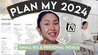 Plan my 2024 Goals amp Business in Notion ☁️ Digital Planning Yearly Reset Tour 💫 smallbusiness [upl. by Eirrac]