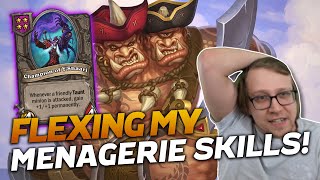 NEW PATCH Flexing My Menagerie Skills  Hearthstone Battlegrounds  Savjz [upl. by Anerev335]