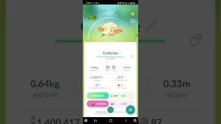 Shiny Cottonee Evolution  Pokemon Go [upl. by Latsryc517]