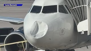 Dented Delta planes nose causes passengers concern at DIA [upl. by Aya724]