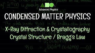 Condensed Matter Physics  XRay Diffraction amp Crystallography  Crystal Structure  Bragg’s Law [upl. by Femmine724]