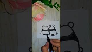 drawing of a cute panda 🐼how to draw a cute pandatutorial for beginnersshortvideoshort ytshorts [upl. by Mohun514]