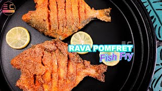 Rava Pomfret Fish Fry  Rava Fish Fry Recipe  How To Make Mangalore Style Fish Fry [upl. by Arrek936]