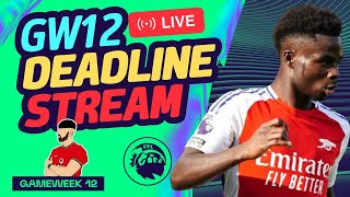 FPL GW12 DEADLINE STREAM  SAKA  CHELSEA TEAM NEWS ✅  Fantasy Premier League Tips 202425 [upl. by Shel]