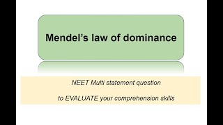 Principles of Inheritance and variation  Mendels law of DOMINANCE [upl. by Donall631]