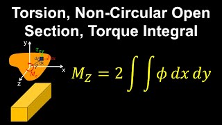 Torsion NonCircular Open Sections Torque Integral  Engineering [upl. by Aniral352]